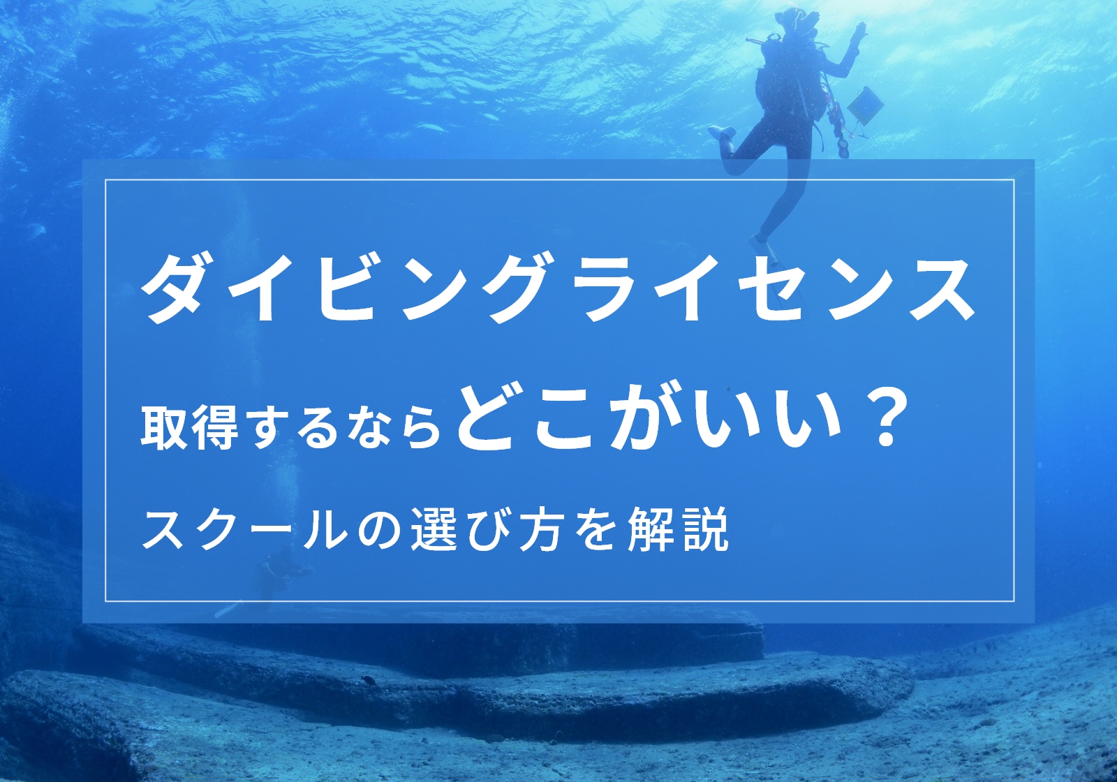 ダイビングライセンスはどこがいい？後悔しないスクールや指導団体の選び方を解説